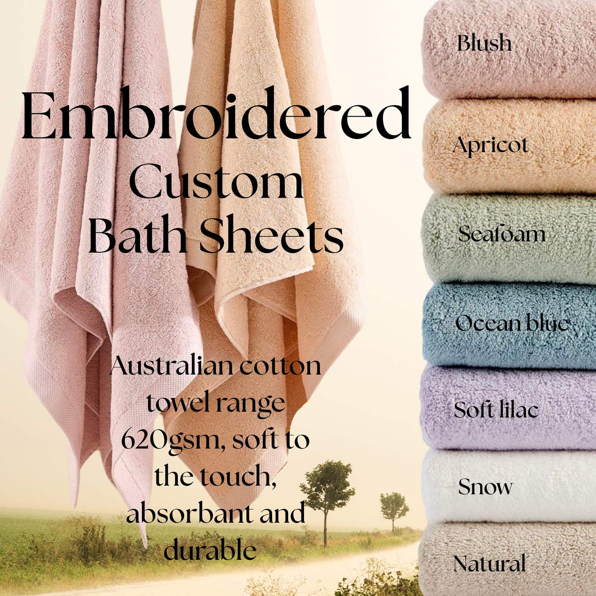 Personalised Bath Sheet,  Australian Cotton
