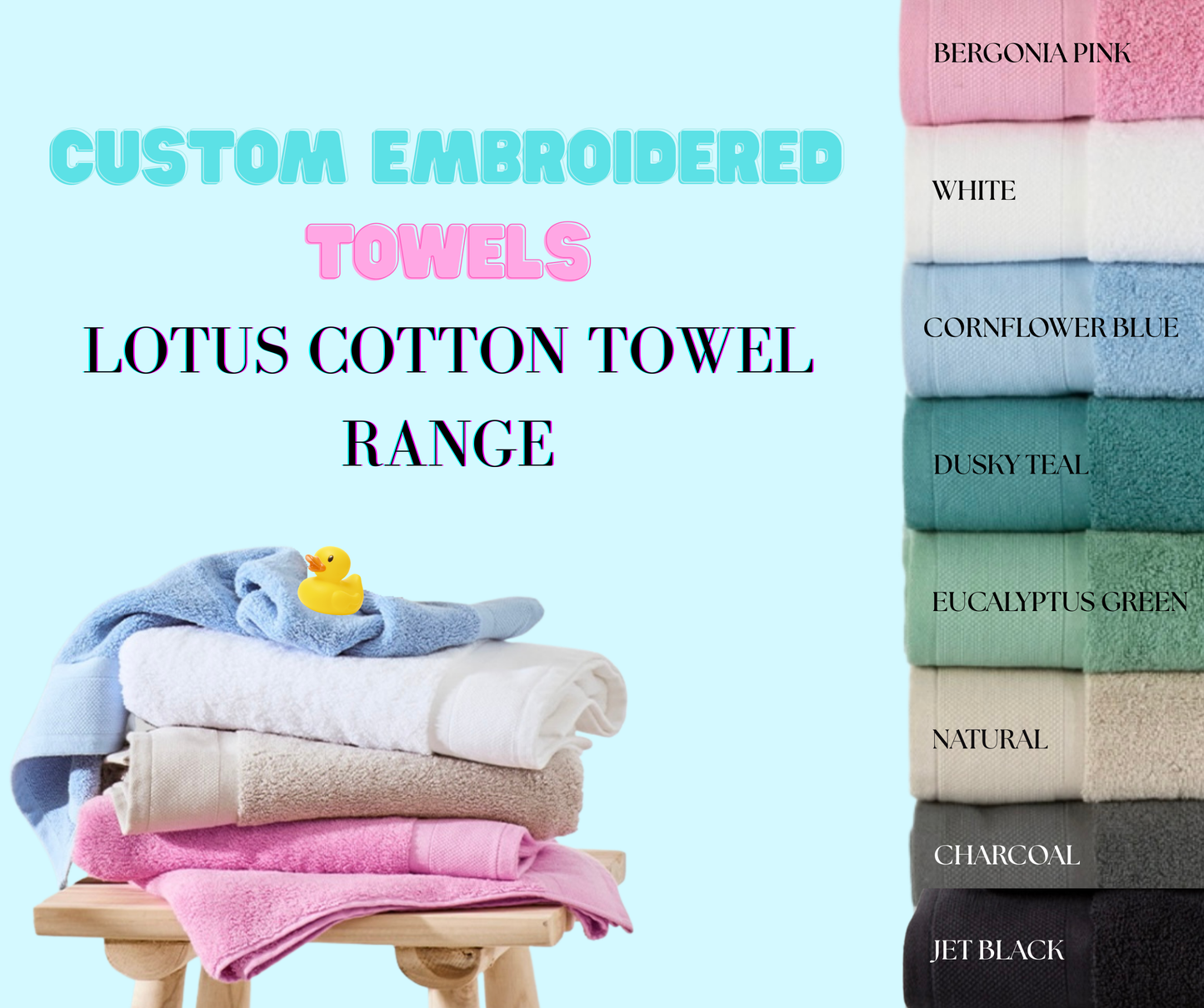 Personalised Bath Towel,  Lotus Range