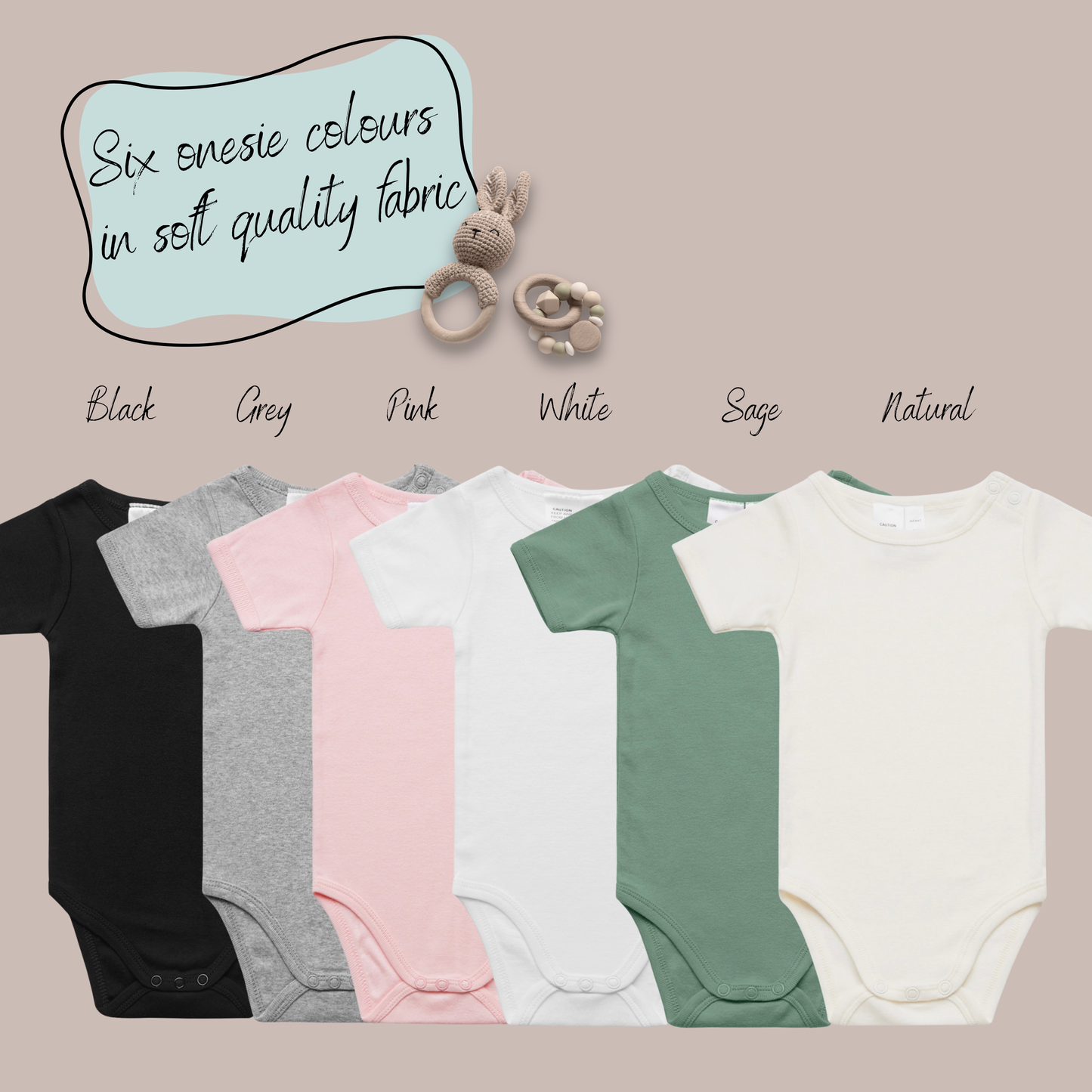 Custom Embroidered Baby Bodysuit – Personalised Name & Date