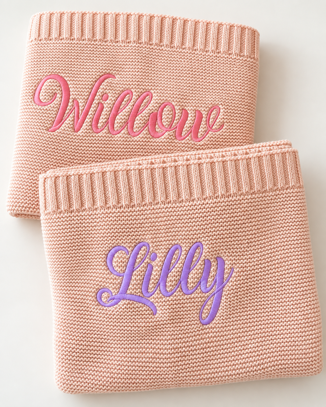 Embroidered Baby Blanket, Knitted Heirloom blanket